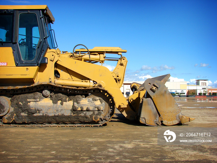 heavy industrial equipment on construction site