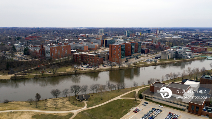 Overcast Day Over the River at Iowa City