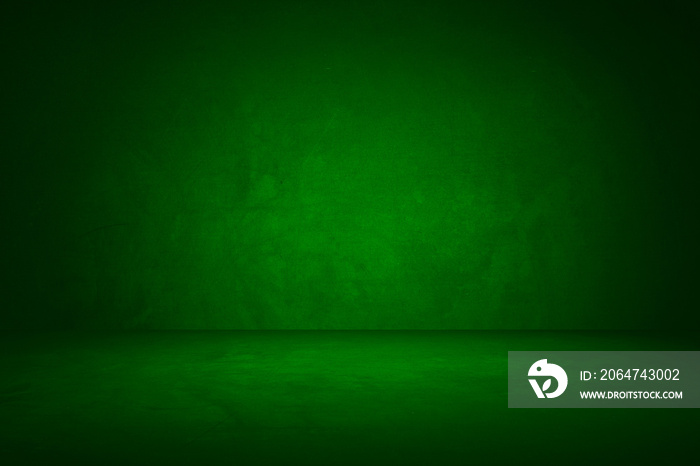 green and dark gradient studio and interior background to present product