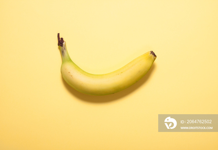 Banana on abstract retro color background