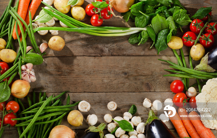 新鲜有机蔬菜。健康食品背景。
