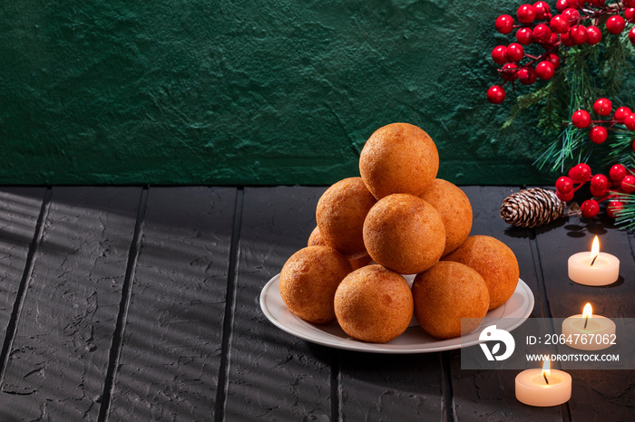 Buñuelos, Colombian christmas cuisine - Deep fried cheese bread.