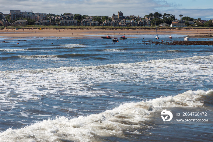 NORTH BERWICK, EAST LOTHIAN/SCOTLAND - AUGUST 14 : North Berwick beach in Scotland on August 14, 201