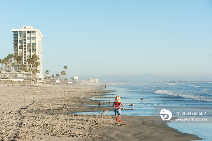 Modern highrise condos on famous Coronado beach near San Diego, CA  