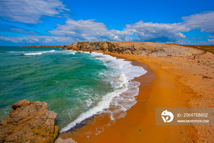 france; brittany; Quiberon :  beach and rocks