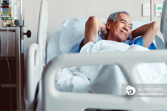 Elderly patients in hospital bed