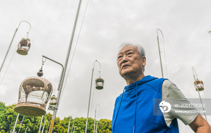 一位活跃的老年鸟类收藏家