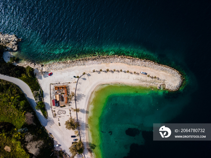 White Camper alone at Kasjuni Beach, Split, Croatia