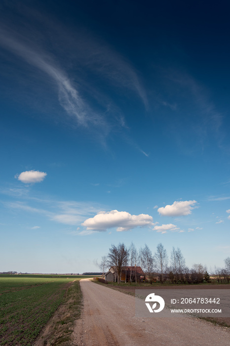 Rural landscape in spring time.