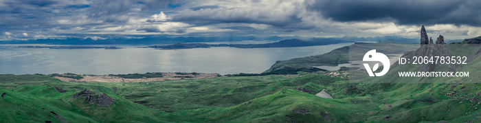 Panorama of Old Man of Storr, Isle of Skye, Scotland