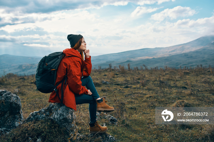 hiker in mountains