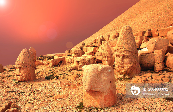 Nemrut Mountain Adiyaman土耳其古董雕像-历史文物