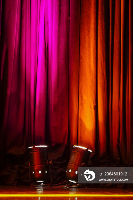 Stage spotlights at the theatre