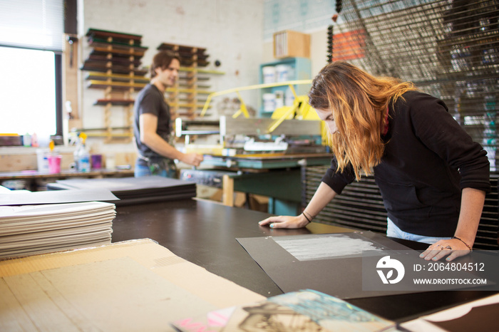 Artists working in their studio