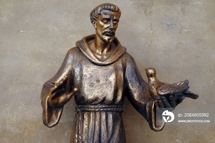 Sain Francis of Assisi statue in Saint Francis church in Mantua, Italy