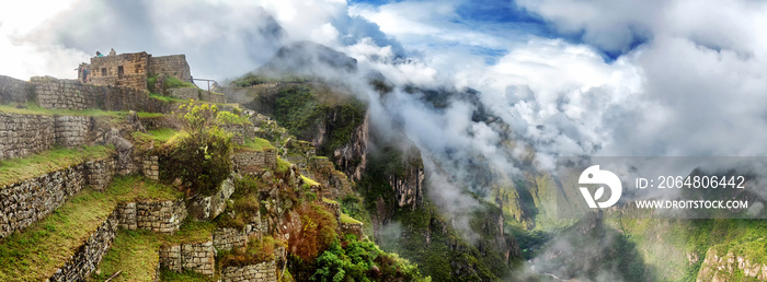 Panorama of Machu Picchu, lost city of the Incas, designated Peruvian Historical Sanctuary in 1981 a