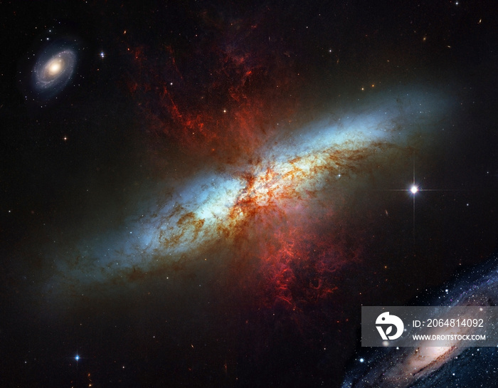 Galaxies and Nebula. (Made using some elements from public domain NASA images).