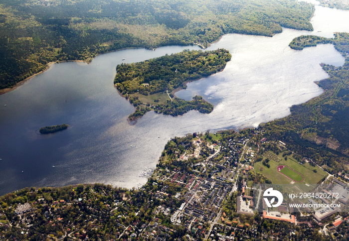 aerial of the Wannsee in Berlin