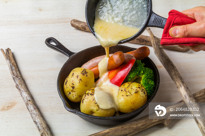 グリル野菜のラクレットチーズRaclette cheese of vegetables