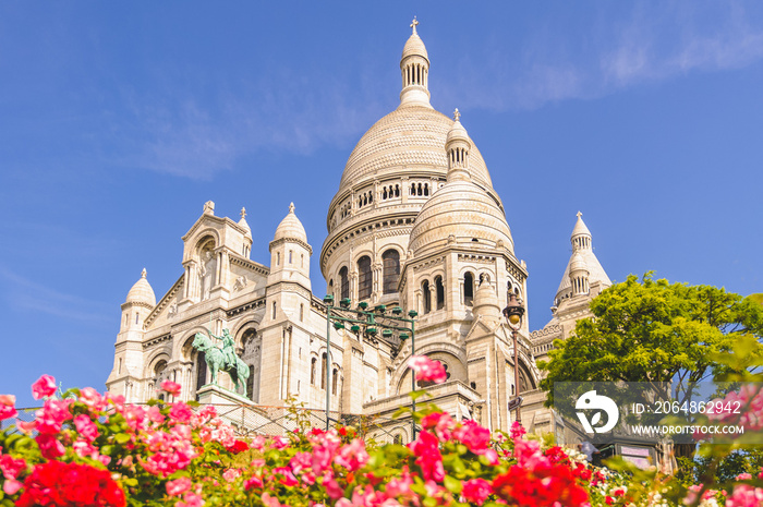 Sacre Coeur Cathedral in Montmartre, Paris, France