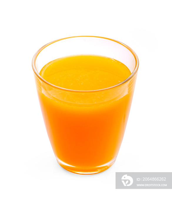 Orange juice on white background