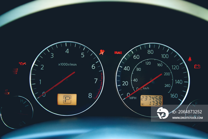 Car instrument panel or speedometer