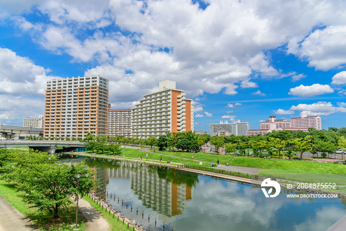 大島小松川公園からのマンション群