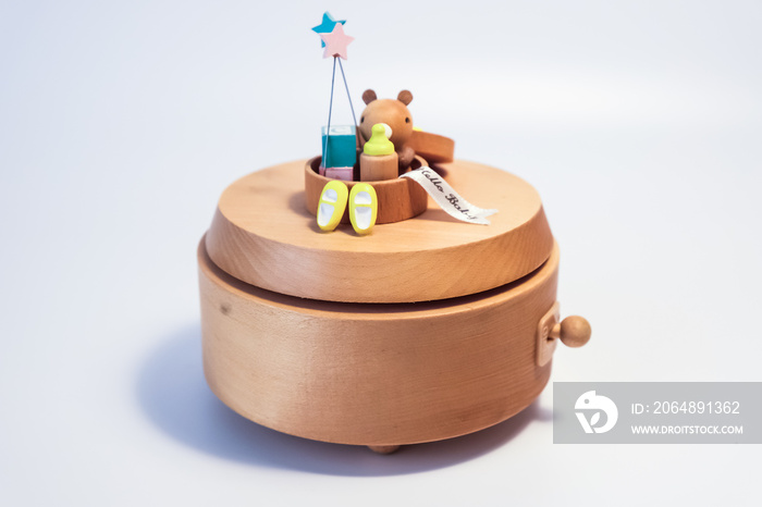 Wooden toy. Wooden musical instrument for babies. Healthy toys for kids. Hello baby.