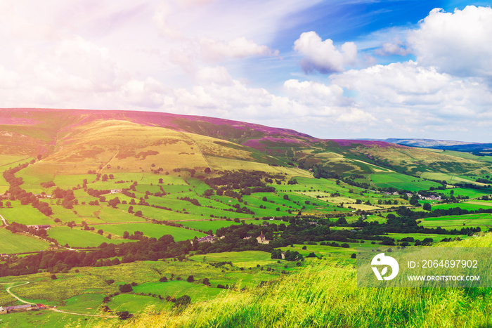 Mam Tor hill near Castleton and Edale in the Peak District National Park, England, UK