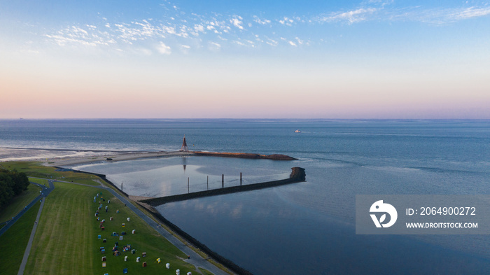 Landscape with Kugelbake also called Ball Beacon by Cuxhaven