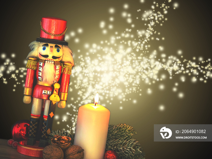 Nutcracker,  Candle, Glitter at Christmas