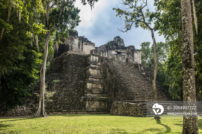 Ancient Mayan temple of Dzibanche in Quintana Roo, Mexico.