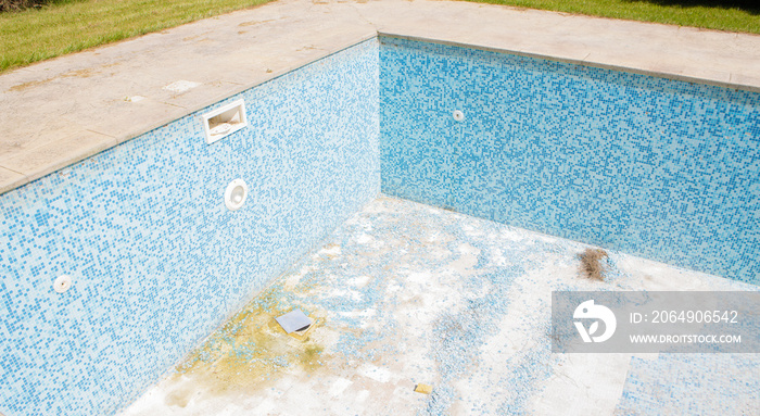 construction work on an old swimming pool