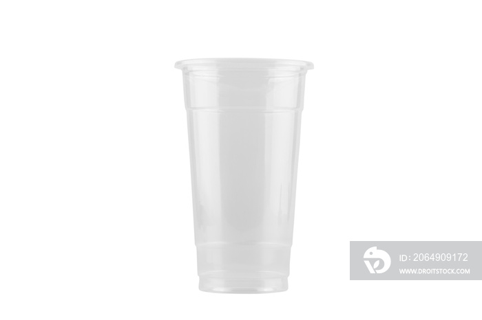 Empty plastic cup isolated on white background - clipping paths.