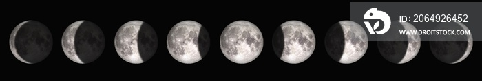 The period from full moon to new moon. Elements of this image furnished by NASA.