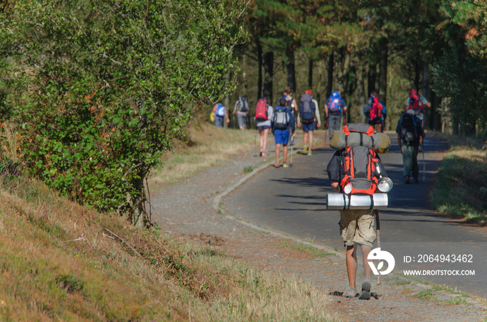 Camino de Santiago pilgrim with backpack