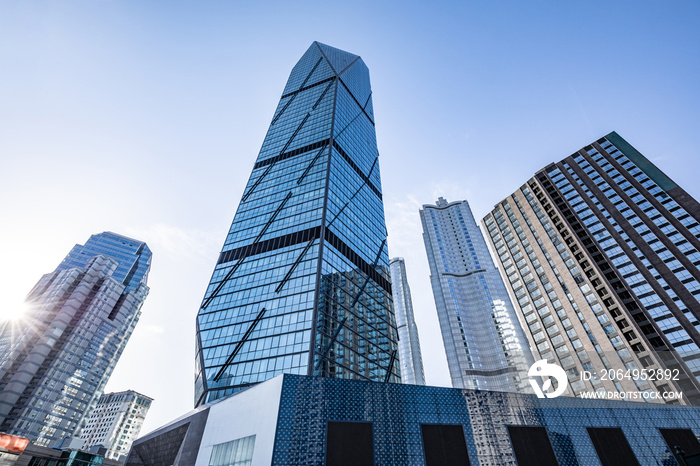 Low angle shot of modern glass building