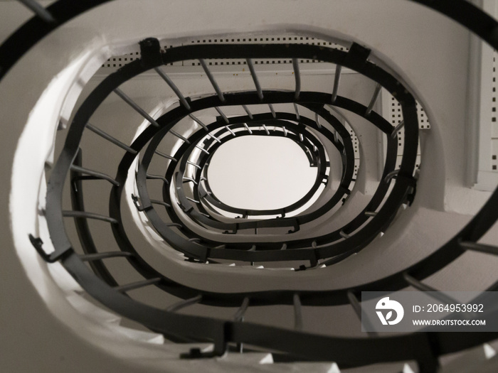 Low angle view of a spiral staircase