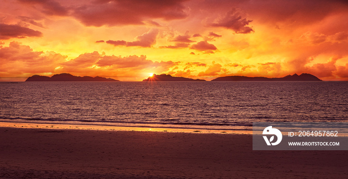 Landscape of the Cíes Islands from Vigo