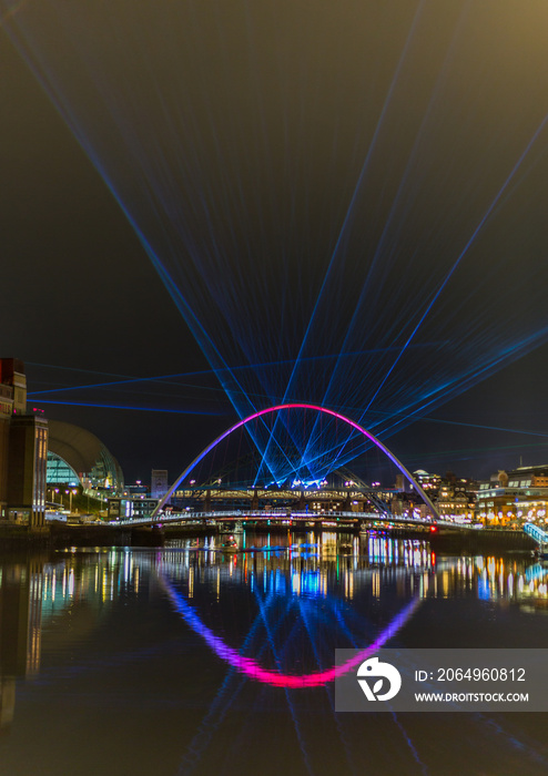 To bring in New Years Eve in Newcastle, there was a laser show in the city, with the laser beams vi