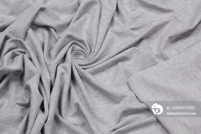 Fabric grey cotton Jersey background texture