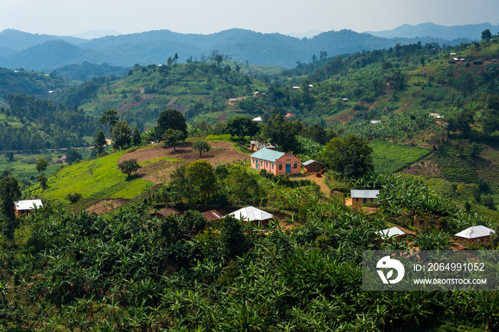 A single church an a hill in Uganda