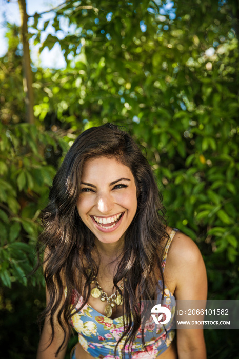 Portrait of laughing young woman