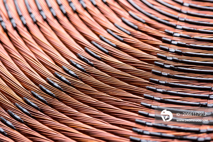 Induction heater copper coil closeup