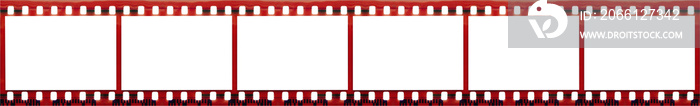 Film strip with copy space blank picture frames for photo isolated