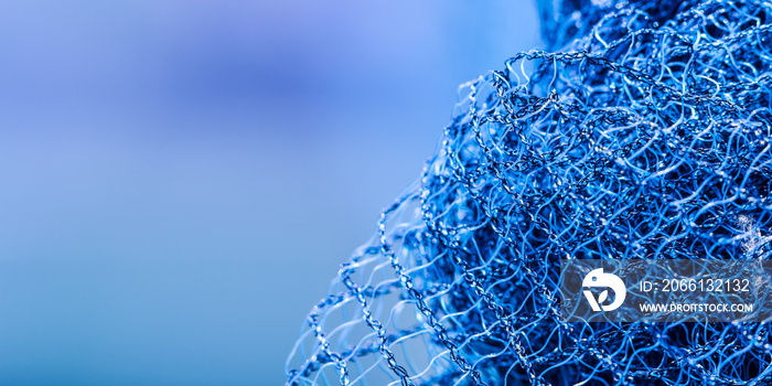 Blue fishnet, macro photography.