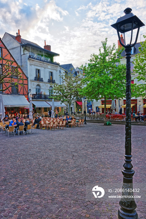 Place Plumereau Square in Tours in Loire Valley in France
