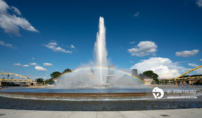 匹兹堡市中心的Point州立公园喷泉