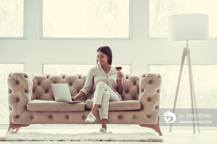 Girl in the living room