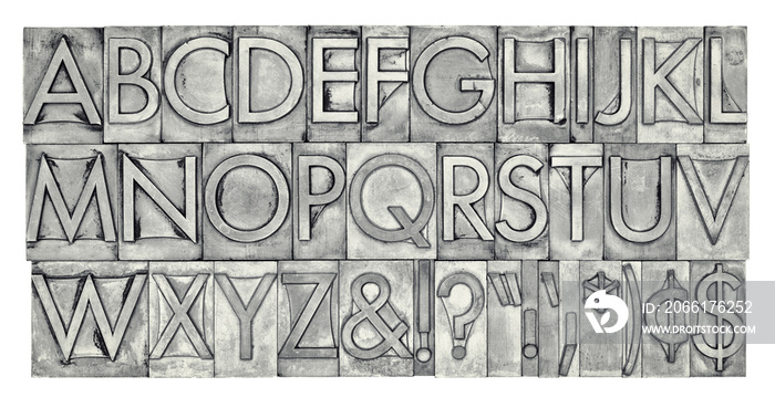 alphabet in metal type